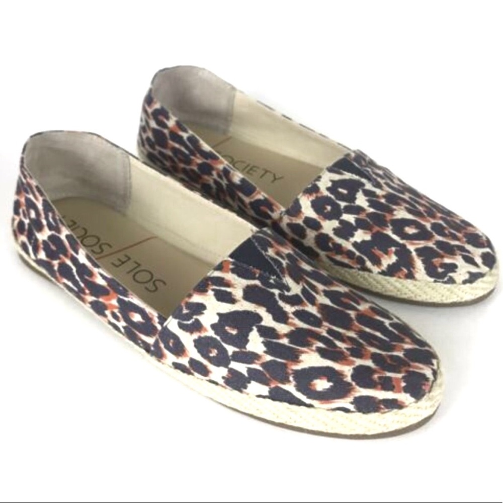 Sole Society 8 M Navy Xander Leopard Espadrille